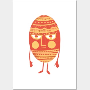 Egg man, the red and yellow decorated easter egg Posters and Art